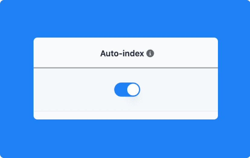 Activate Auto-Indexing